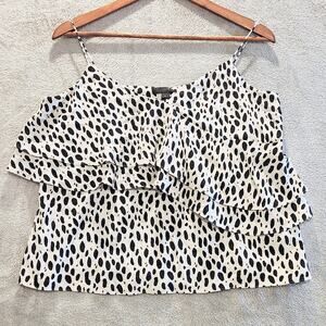 J. Crew Black and White Polka Dot Tank Top